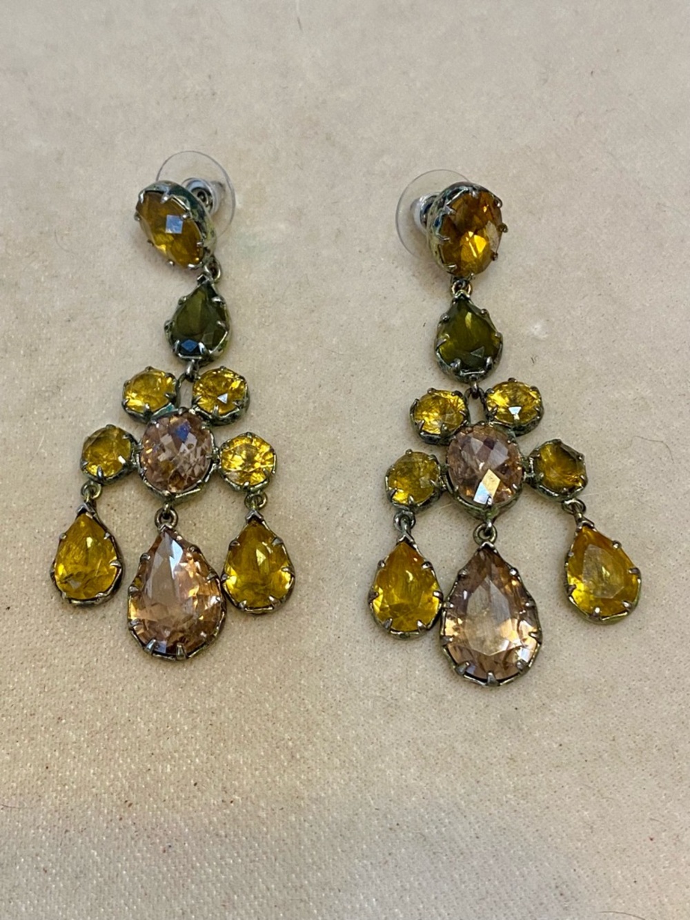 Vintage Rhinestone Chandelier Earrings